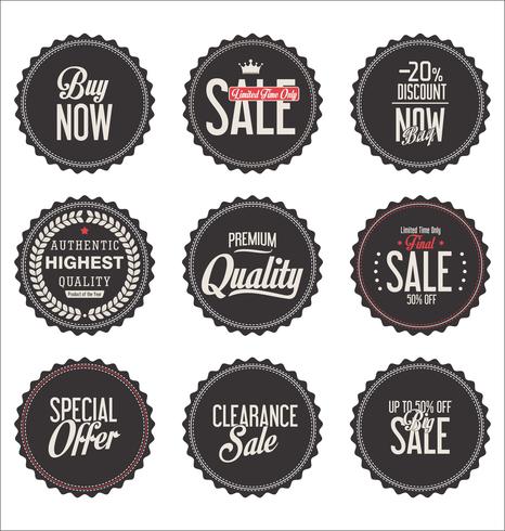 Retro vintage badges and labels collection vector