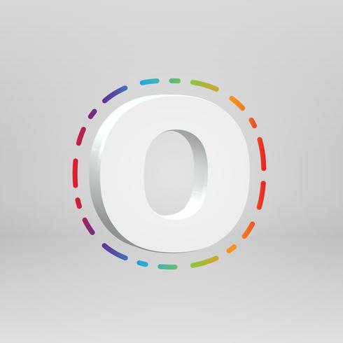 3D character from a fontset with colorful background, vector illustartion