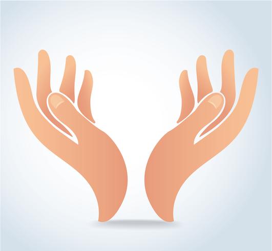 hands holding design vector, hands pray logo  vector