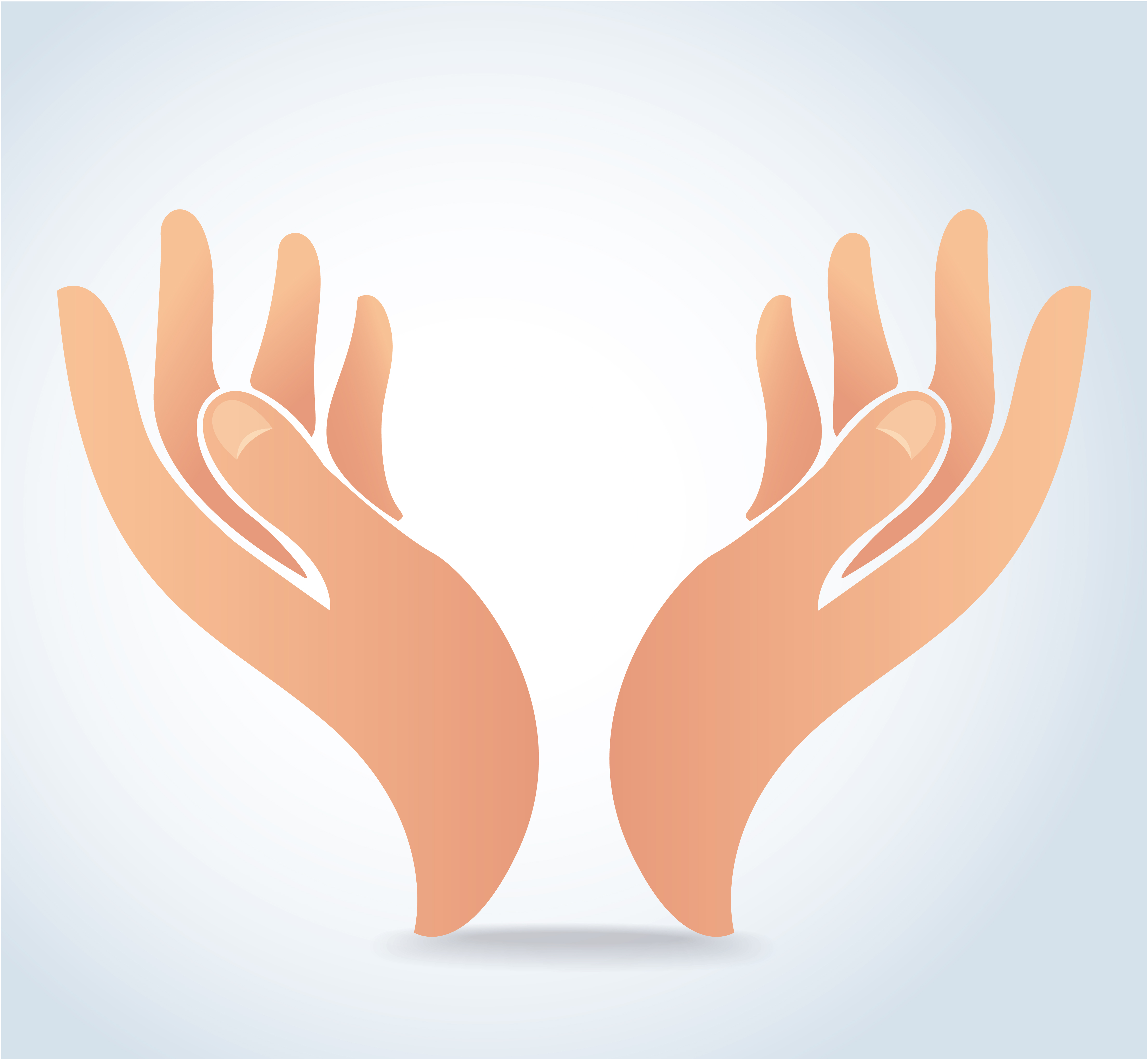 Descargar manos sosteniendo vector de diseño, manos oran logo gratis.