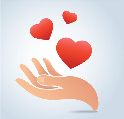 hand holding the heart vector