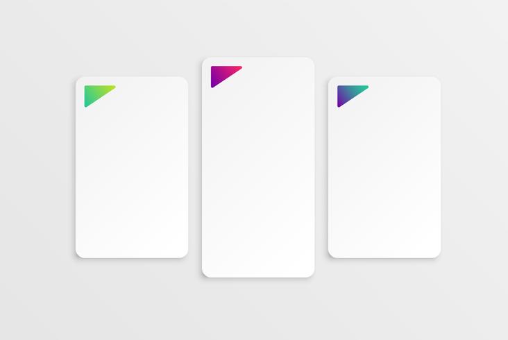 Colorful modern white card template with colorful design vector