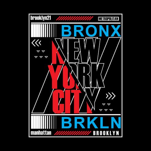 Tipografía de Brooklyn remix, gráficos de camiseta, vectores