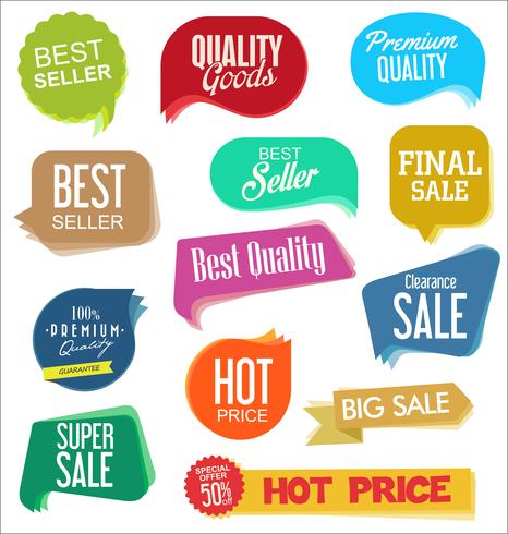 Modern badges stickers and labels collection vector