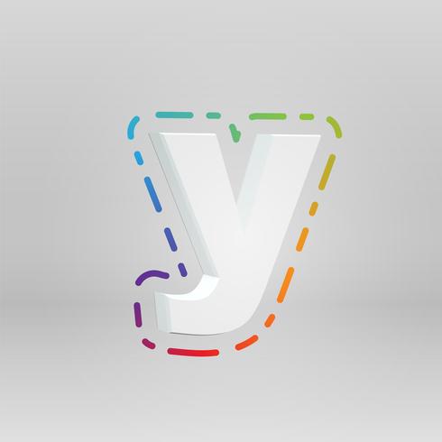 3D character from a fontset with colorful background, vector illustartion