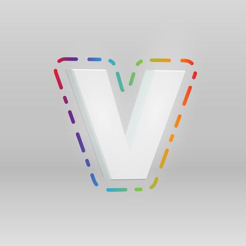 Carácter 3D de un conjunto de fuentes con colores de fondo, ilustración vectorial vector
