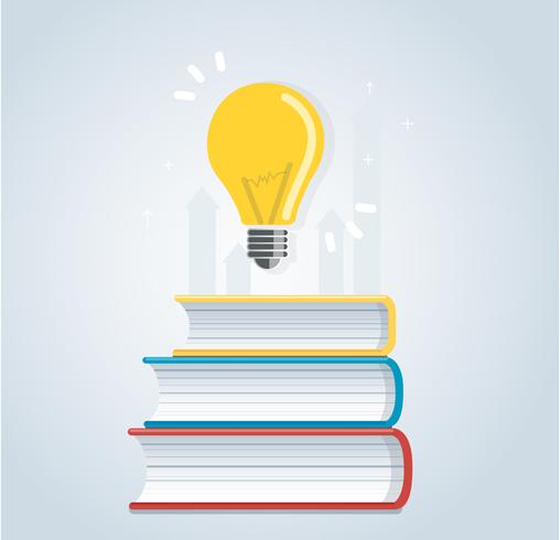 light bulb on books icon. education concepts, vector illustration design