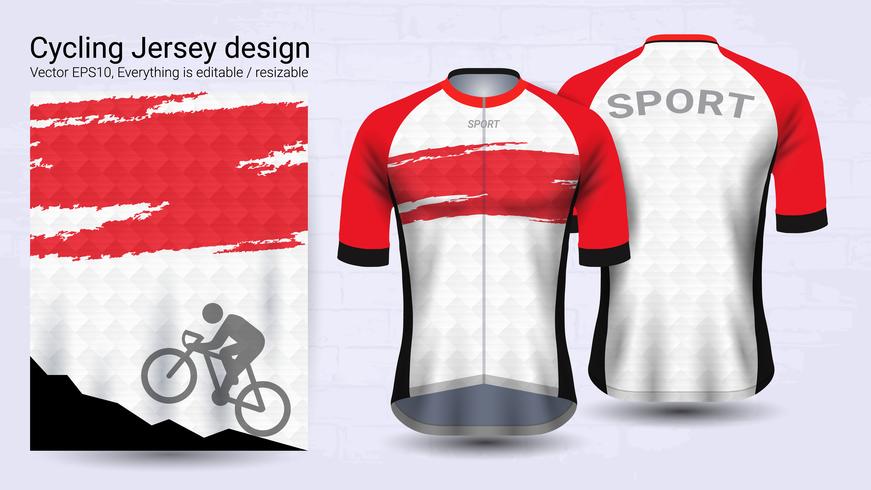 Jerseys de ciclismo, plantilla de maqueta de deporte de manga corta. vector