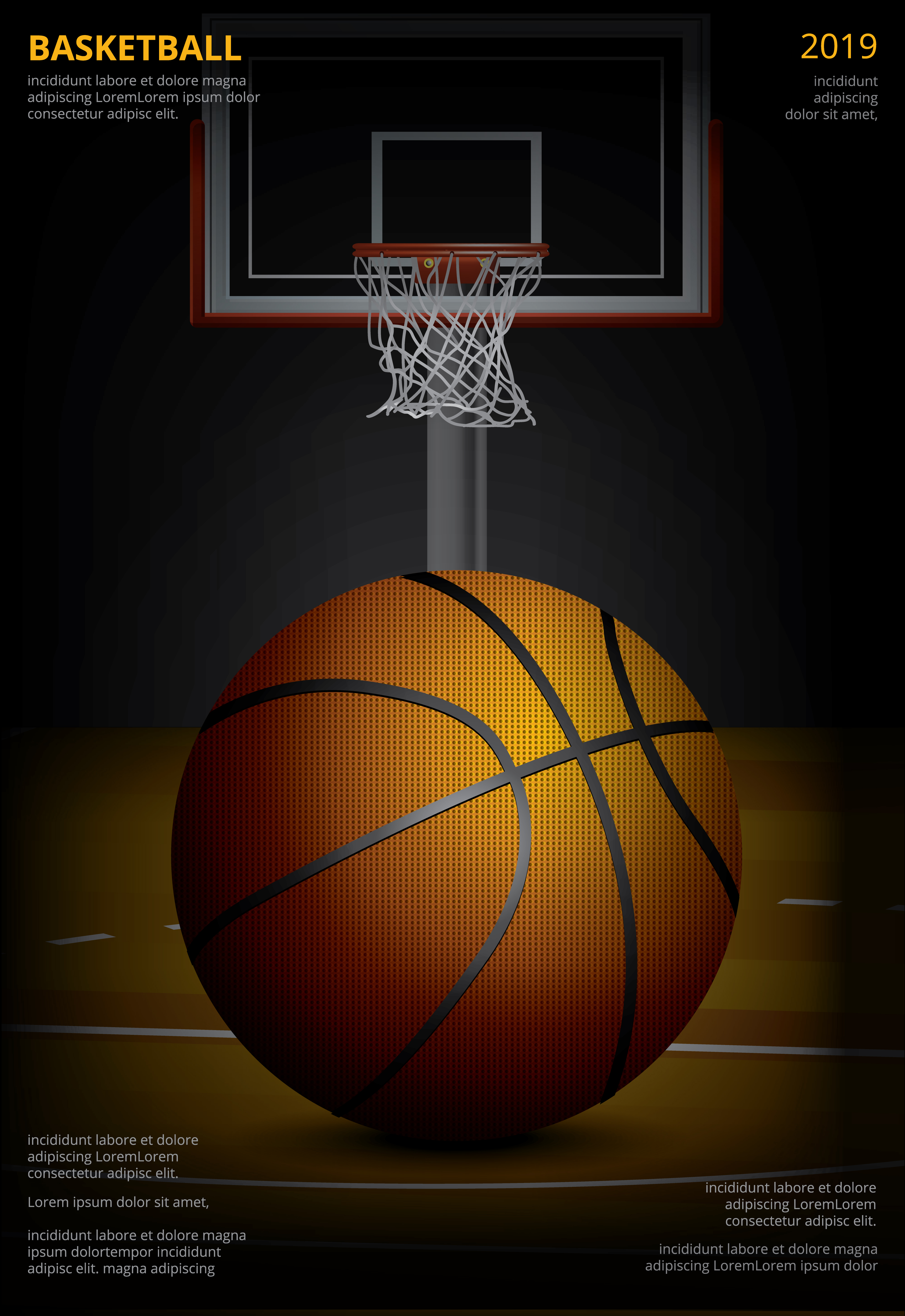 Basketball Poster Advertising Vector Illustration 537974 Vector Art at  Vecteezy