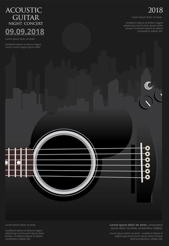 Guitar Concert Poster Background Template Vector Illustration