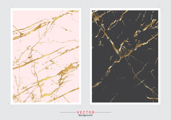 Gold marble imitation cover background vector set.