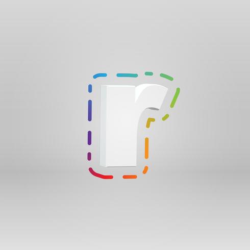 Carácter 3D de un conjunto de fuentes con colores de fondo, ilustración vectorial vector