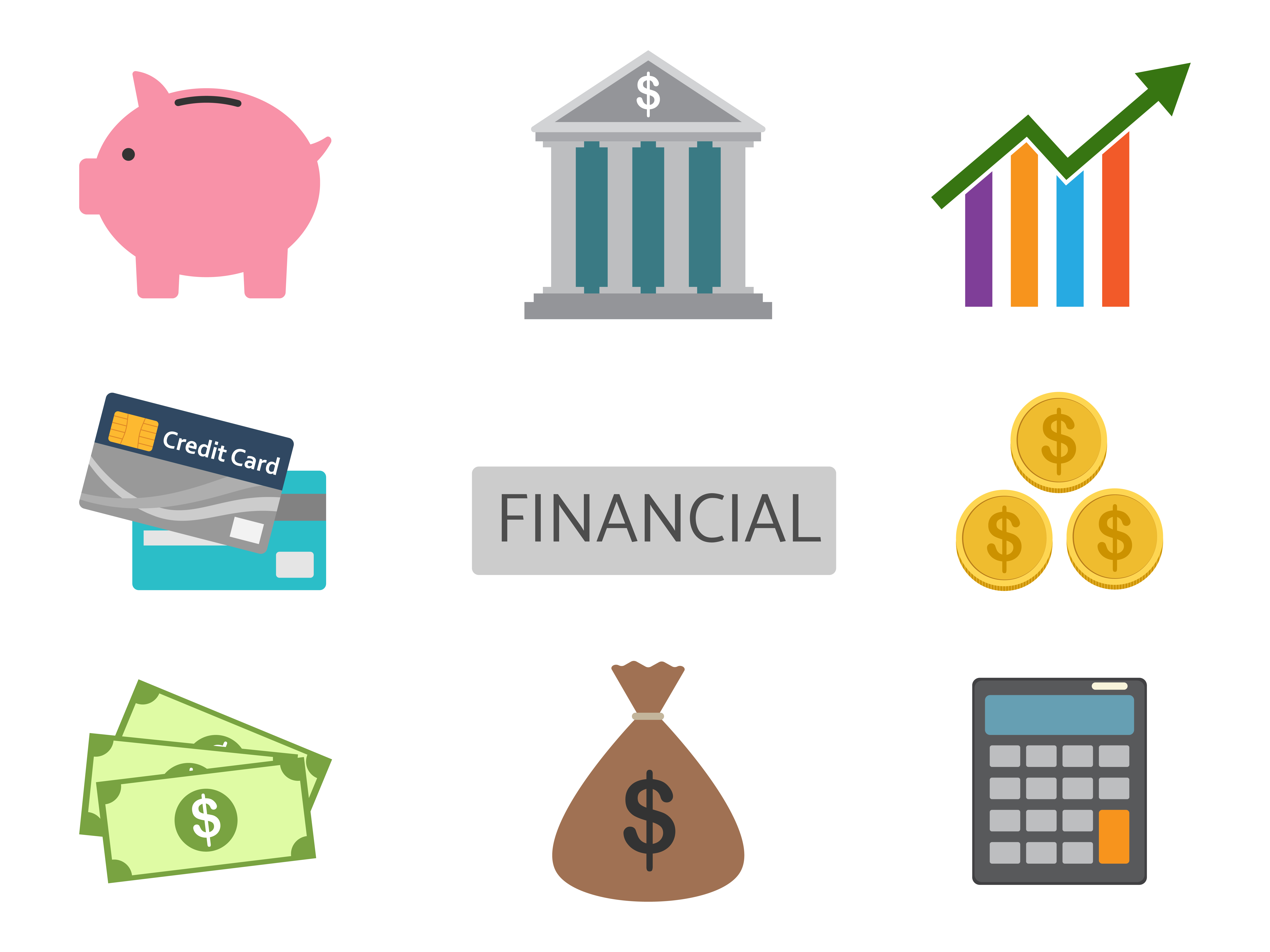 Set of finance vector isolated on white background 538182 Vector Art at