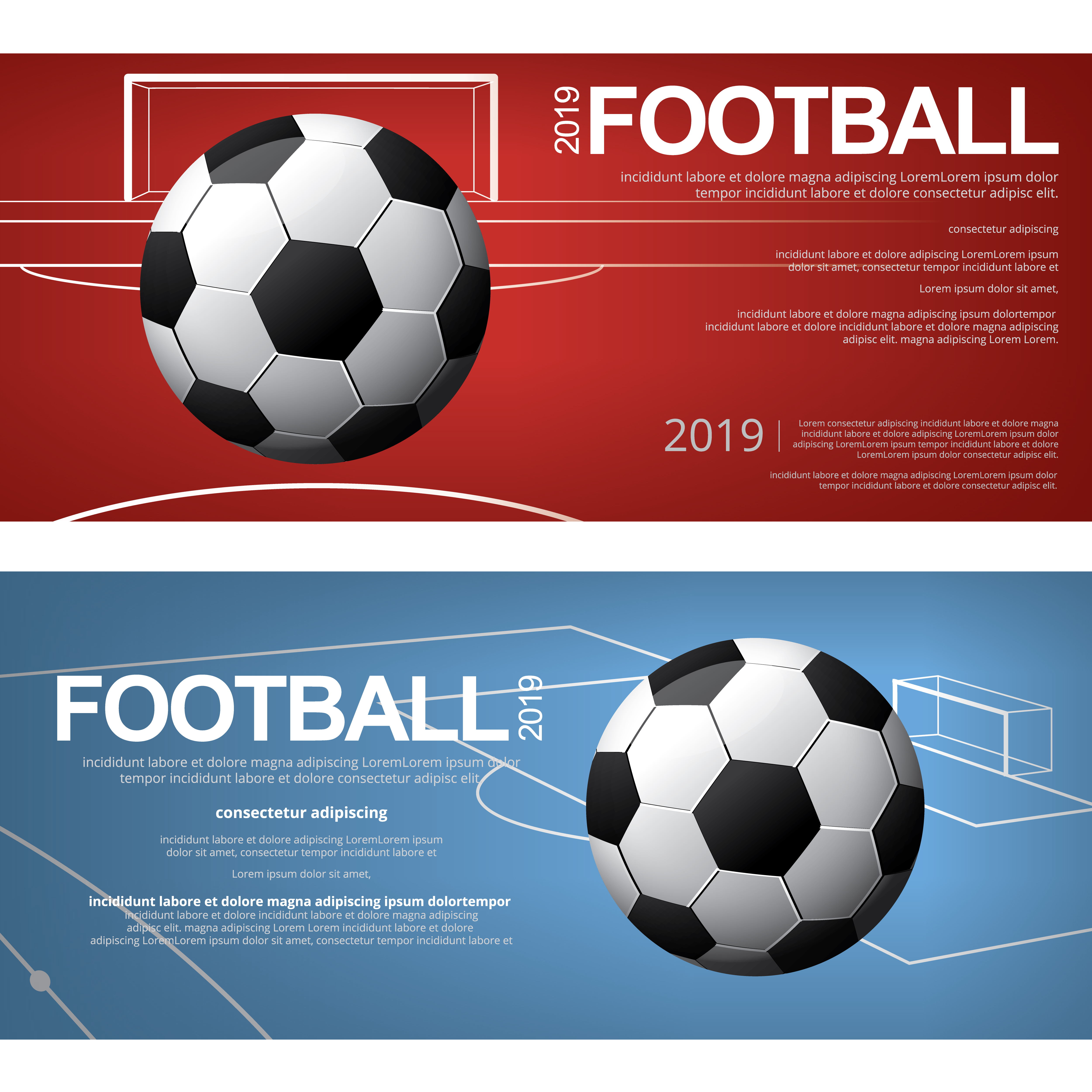 2 Banner Soccer Football Poster Vector Illustration 538201 Vector Art