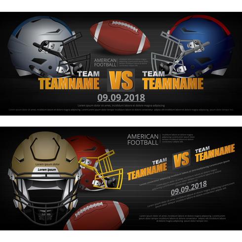 2 Banner American football Design Vector Illustration