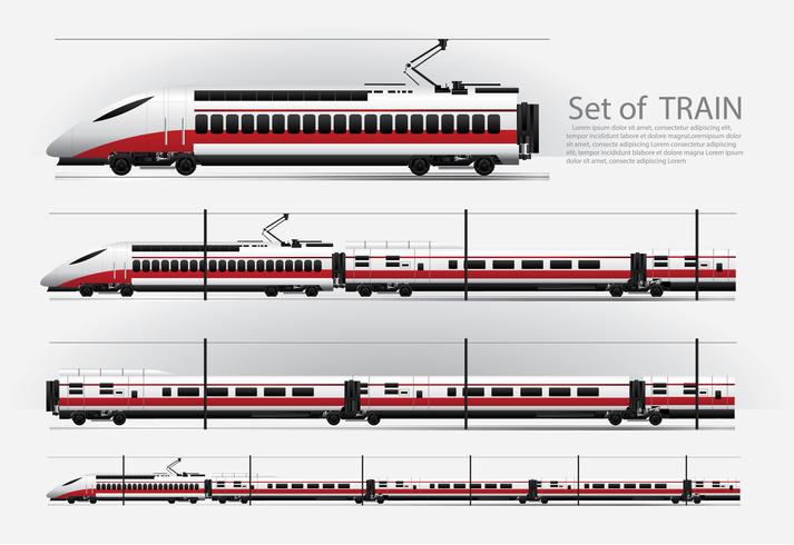 High speed train on a rail road Vector illustration