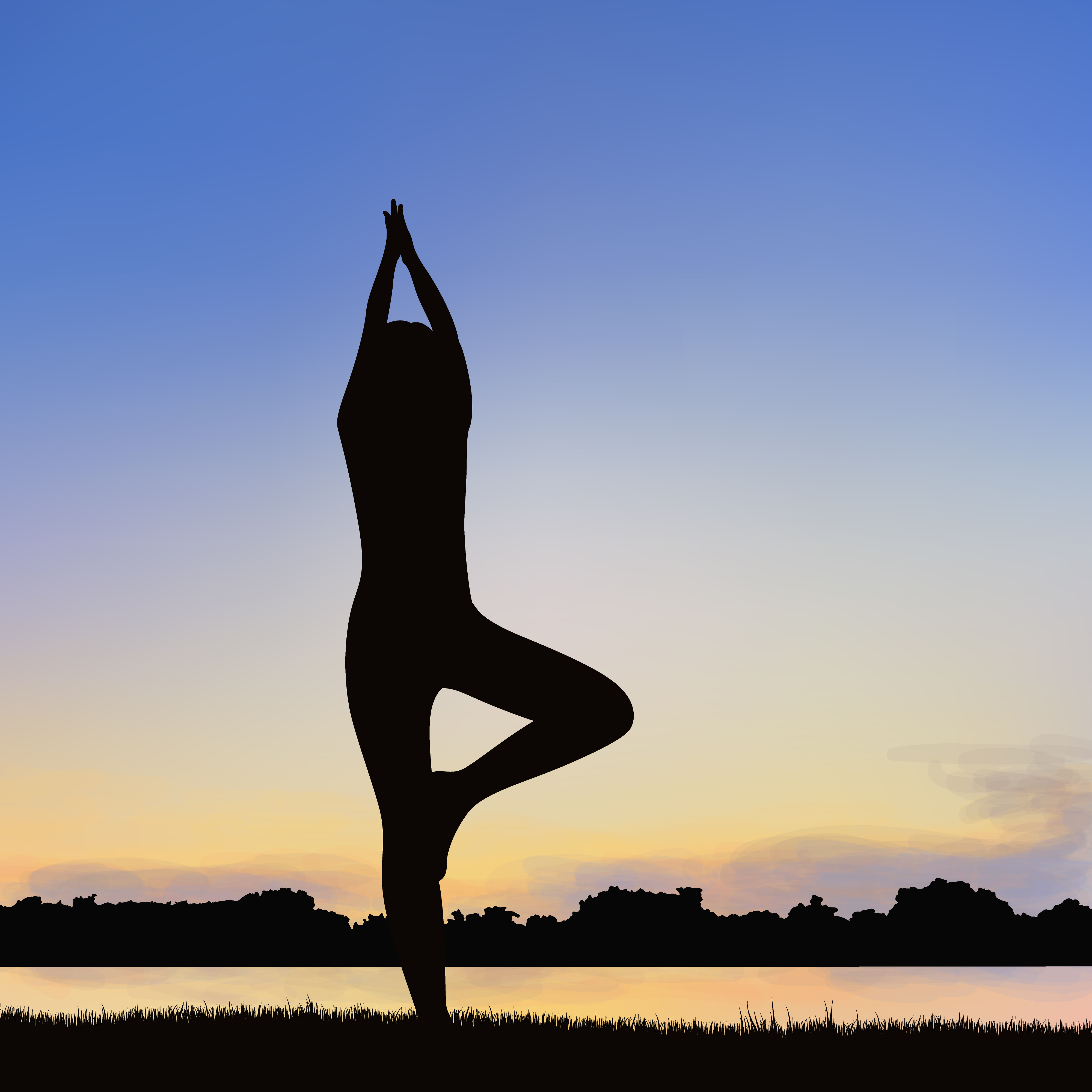 Lady silhouette image in the posture of Yoga. 538263 Vector Art at Vecteezy