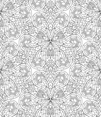 Seamless lined pattern thai art background decoration. vector