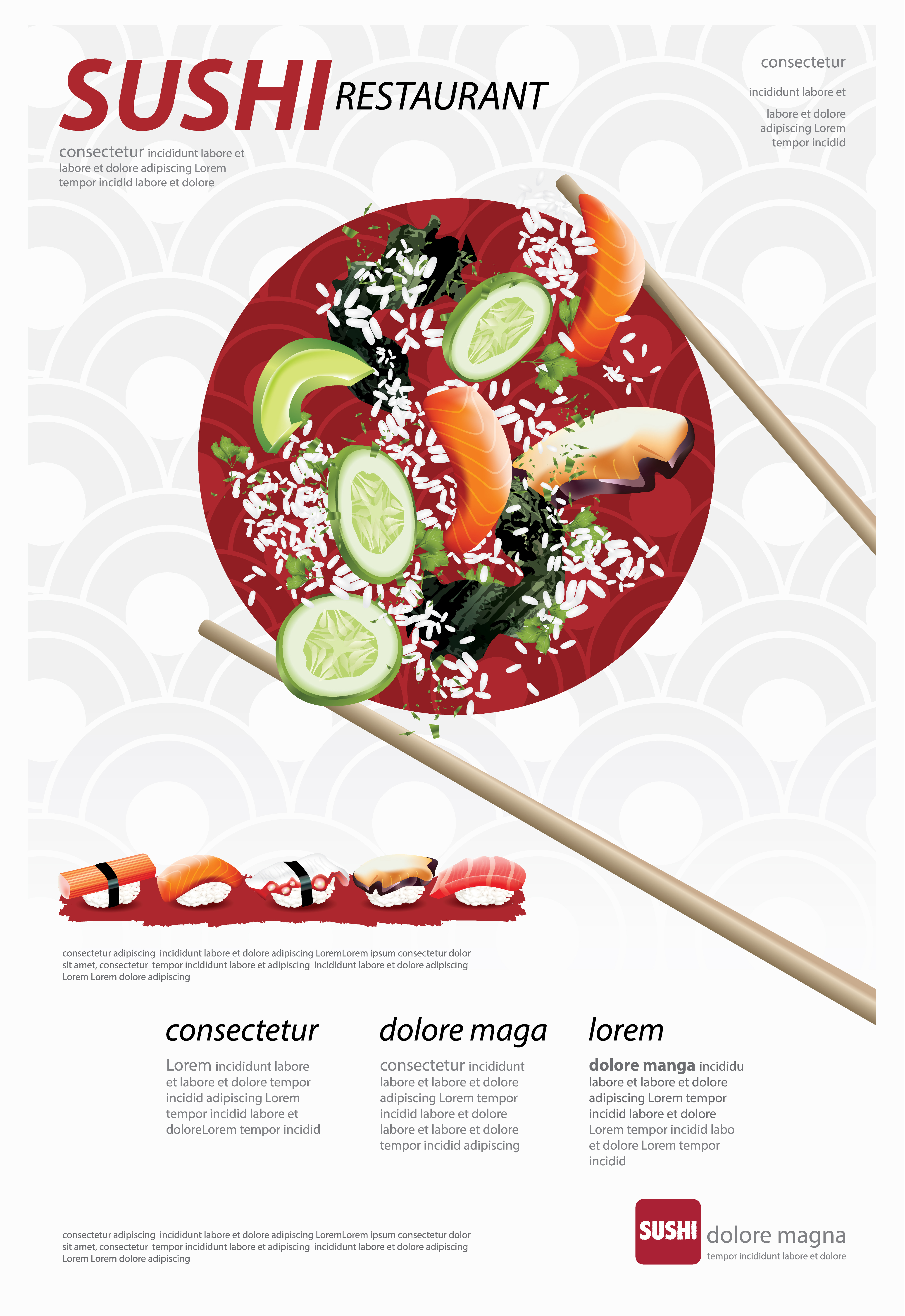 Poster of Sushi Restaurant Vector illustration 538280 Vector Art at