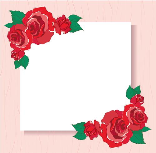 Tarjeta de felicitación de San Valentín con ilustración de vector de fondo de rosas rojas