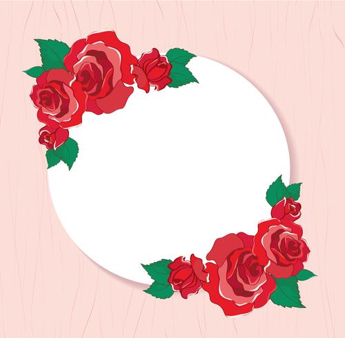 Tarjeta de felicitación de San Valentín con ilustración de vector de fondo de rosas rojas