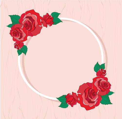 Tarjeta de felicitación de San Valentín con ilustración de vector de fondo de rosas rojas