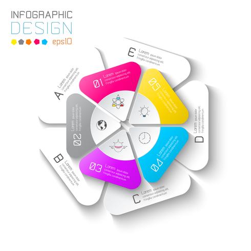 Business labels infographic on two layers circles bar. vector