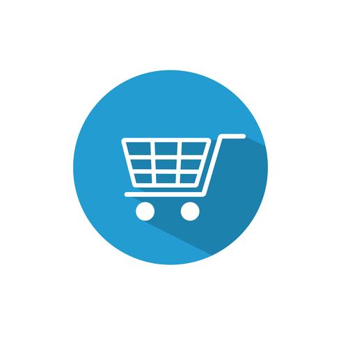 Shopping cart icon flat design - Vector illustration