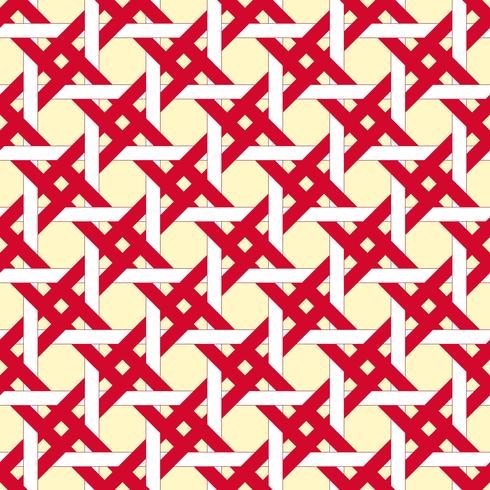 Red and white basket, square seamless background. vector