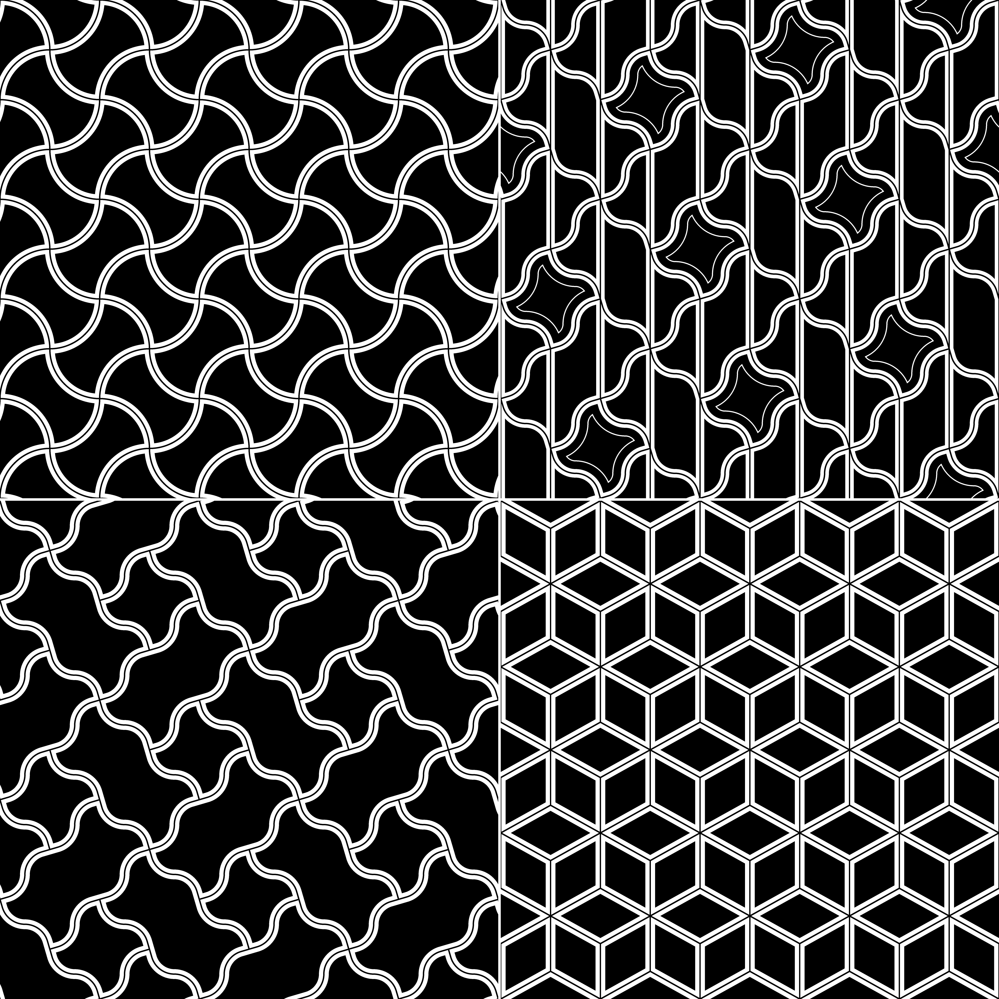 Geometric Patterns Black Background