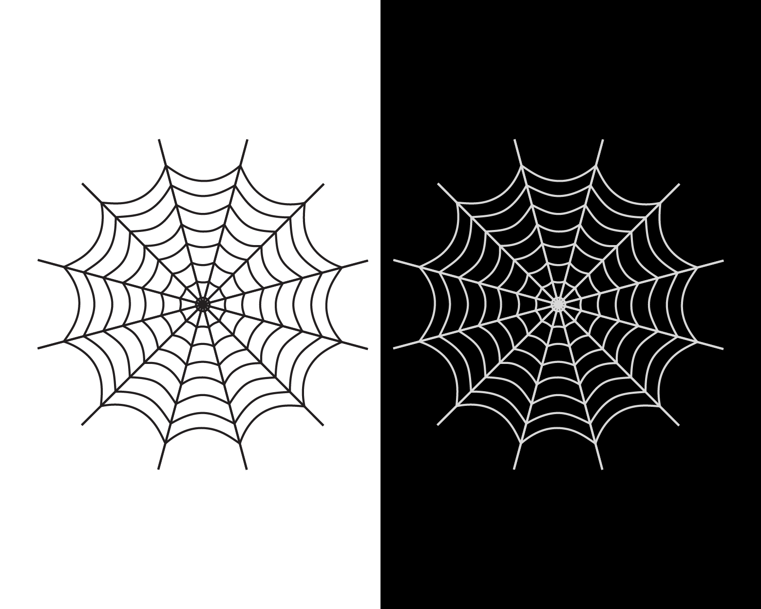 Spider web vector icon white and black color on white and black