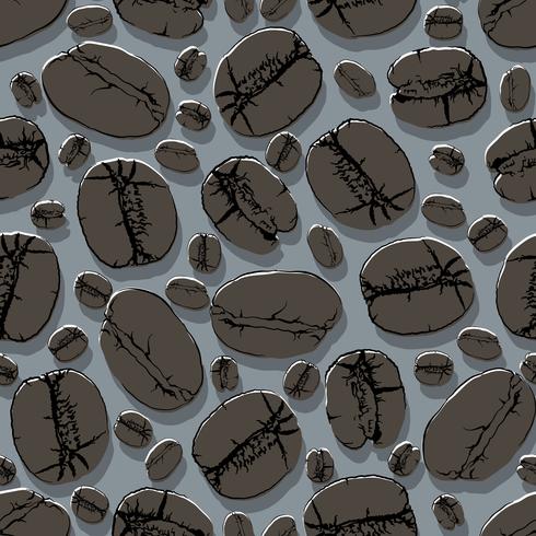 Coffee seed seamless background. vector