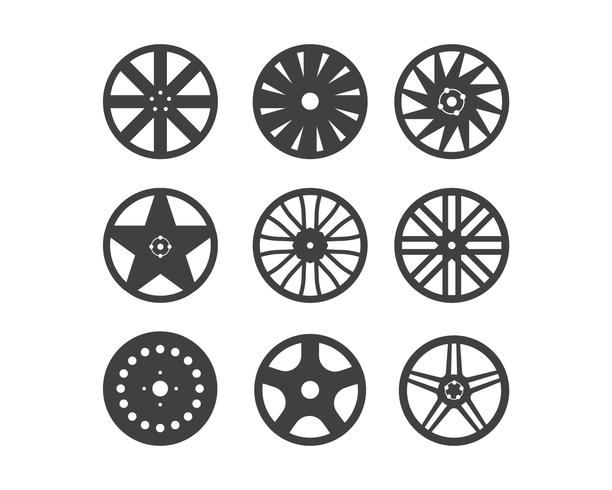 Set of wheel rim isolated on white background vector