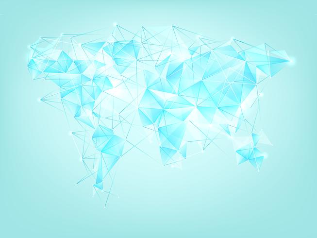 World map polygon abstract background. vector