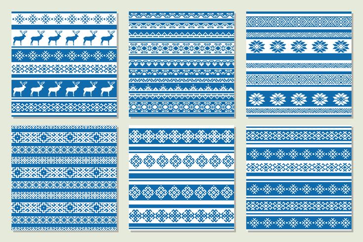 Ethnic nordic pattern with deer. Vector illustration.