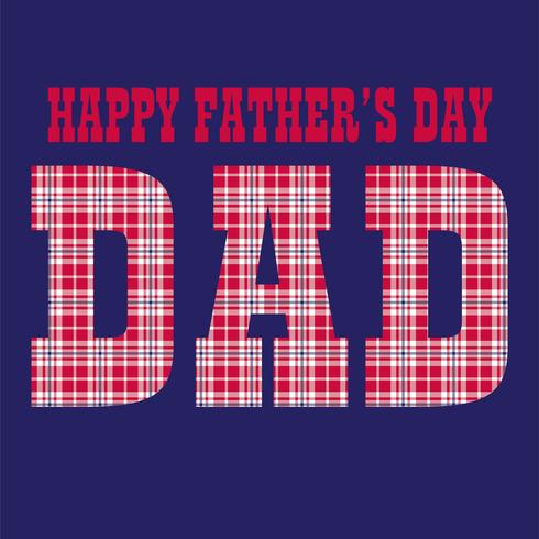 Father's Day plaid typography vector