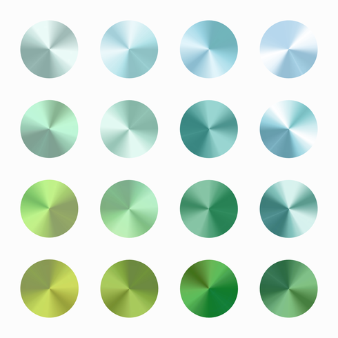Green Blue Conical Gradient Vector Set