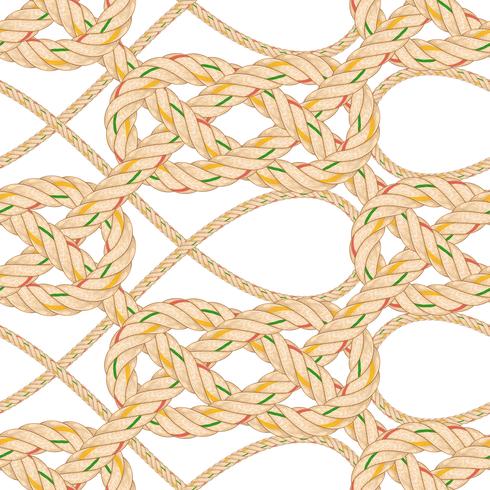 Seamless pattern with rope bending. vector