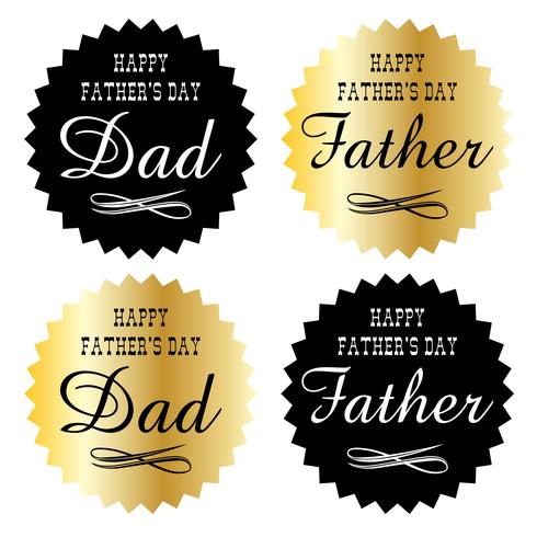 fathers day gold and black graphic emblems vector