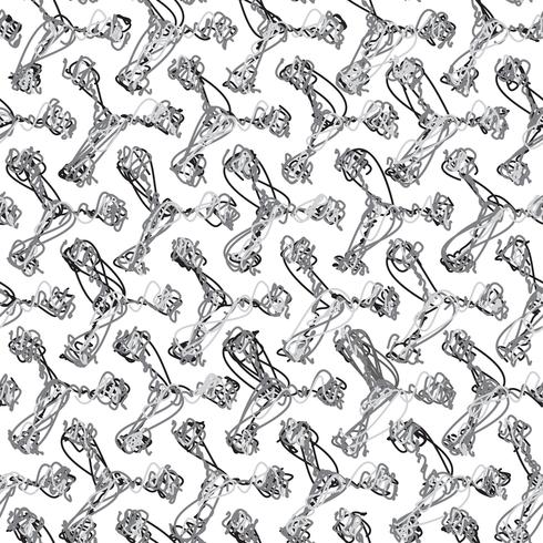 Vector geometric seamless patterns set, black and white texture.