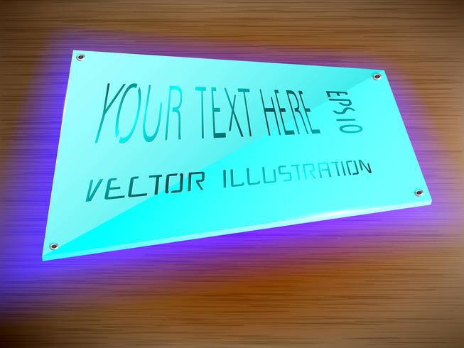 Acrylic label LED light decoration on label. vector