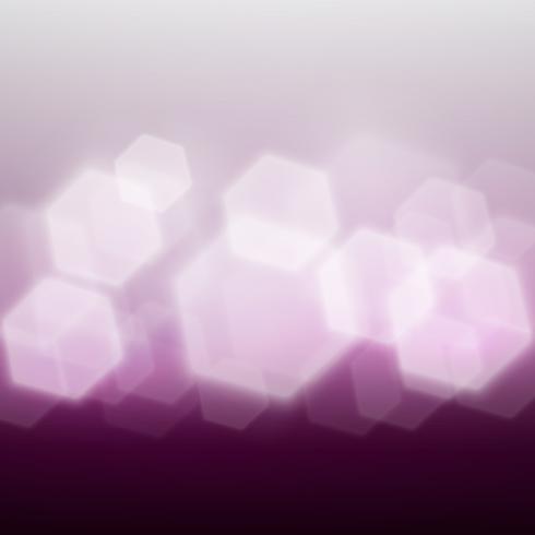 Bokeh morado con forma hexagonal. vector