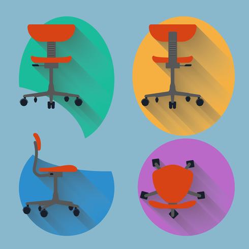 Four direction chair with flat design vector