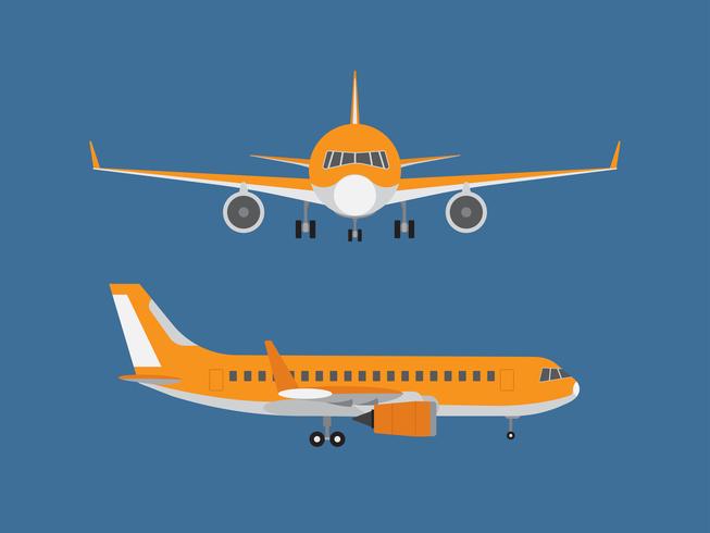 Ilustración vectorial de avión aislado sobre fondo azul vector