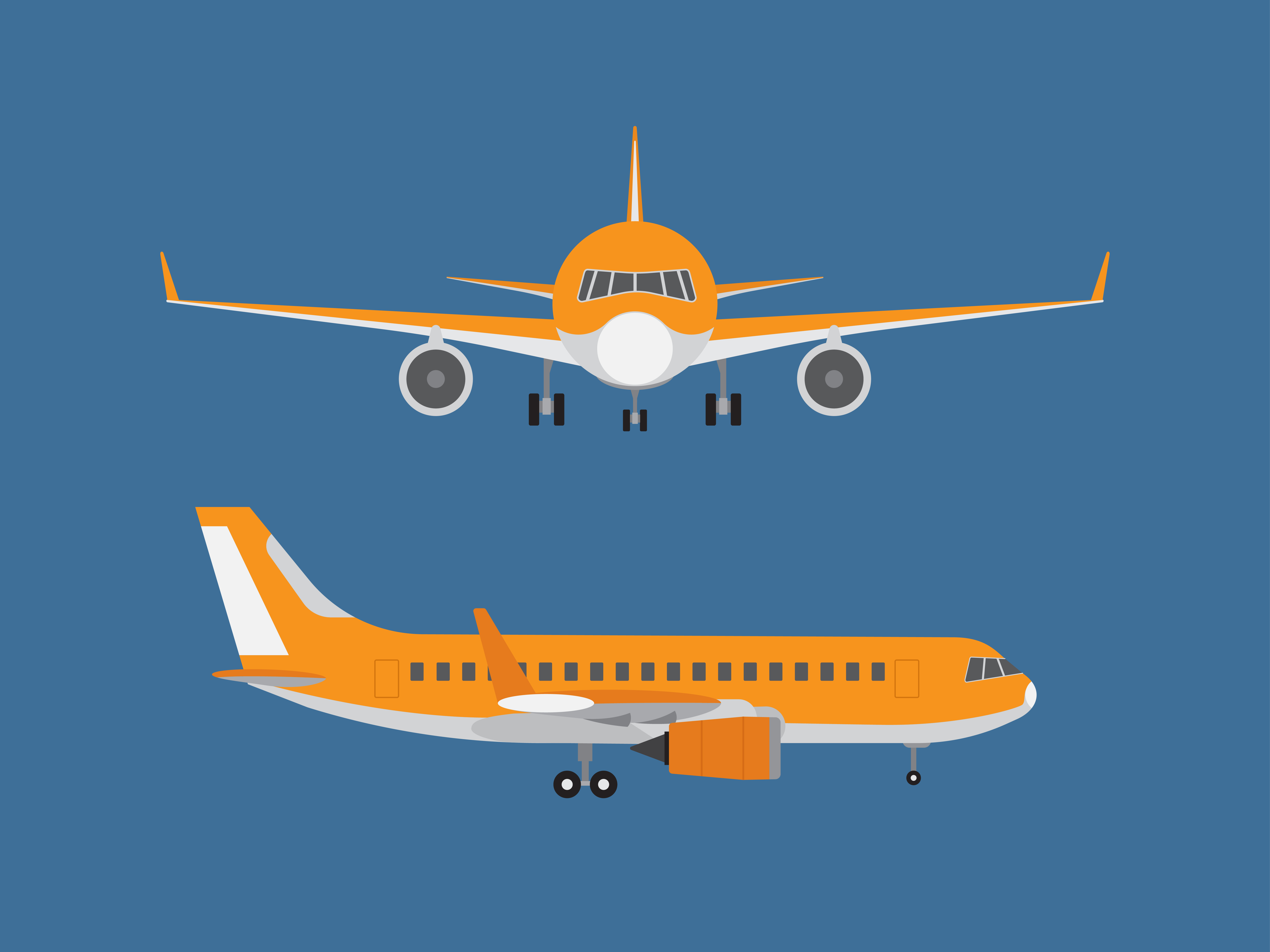 Vector illustration of airplane isolated on blue background 538845 Vector Art at Vecteezy