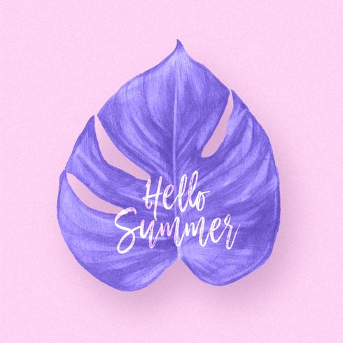 Pastel Watercolor Tropical Leaf vector