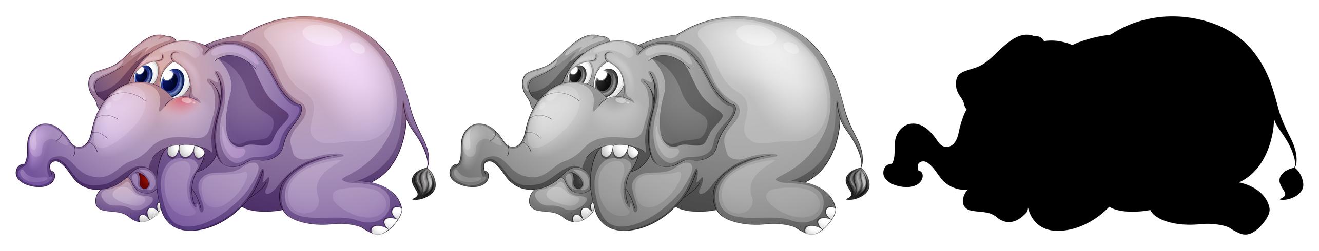 Set of elephant character vector