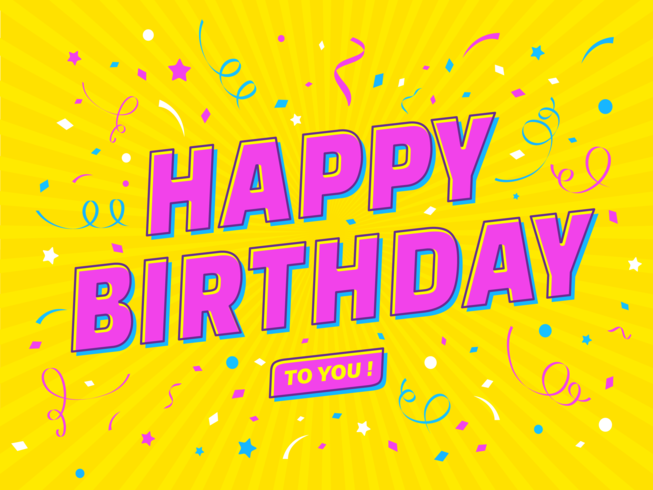 Happy Birthday Pop Art Typography vector