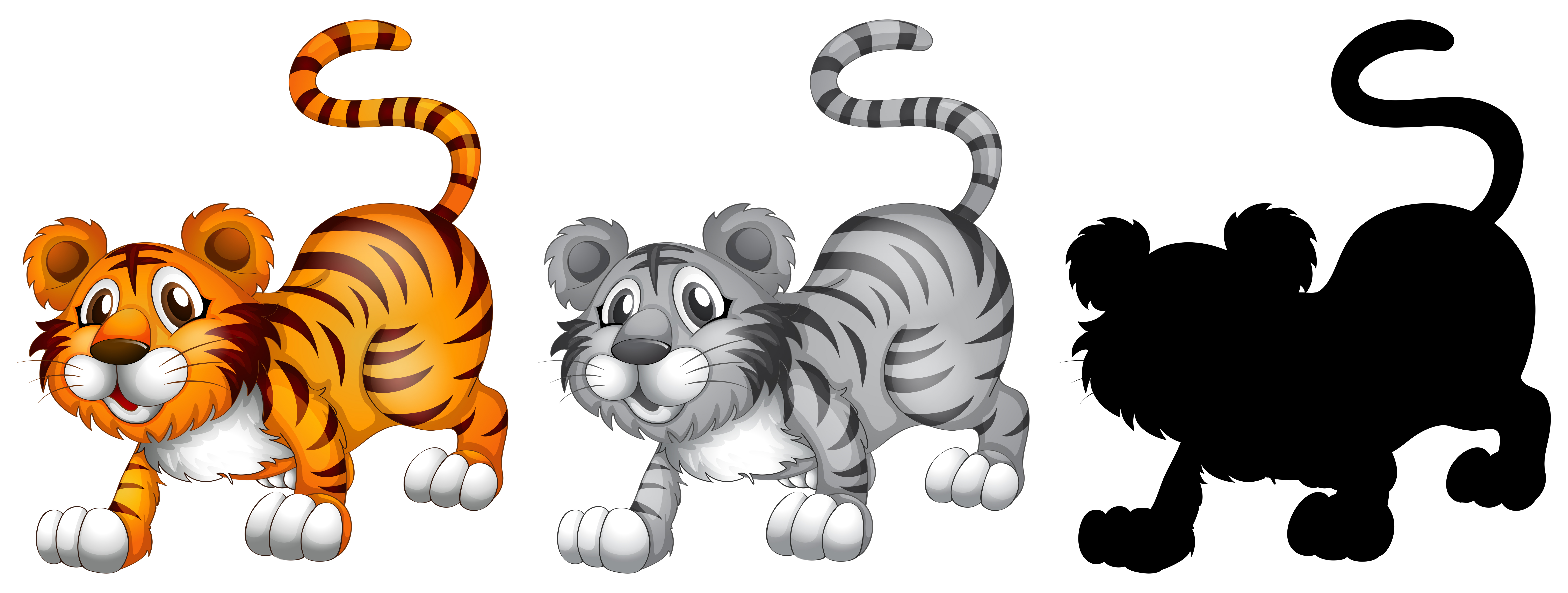 Set of tiger character 538899 Vector Art at Vecteezy