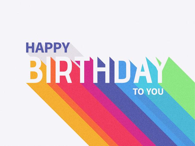 Happy Birthday Long Shadow Typography vector